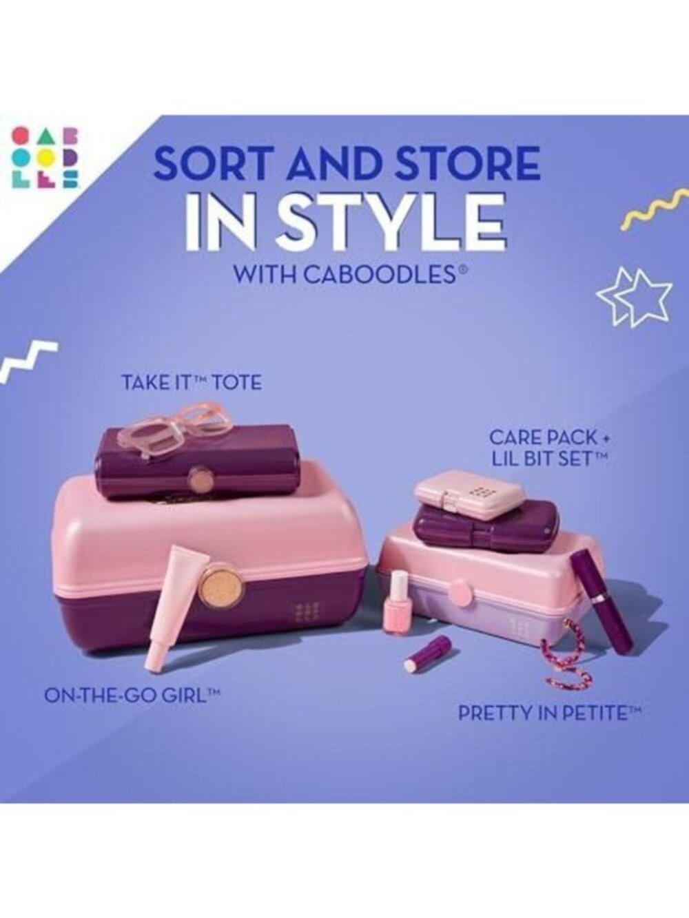 Caboodles on-the-Go Girl Storage - Lilac Over Cobalt Blue - Picture 7 of 7